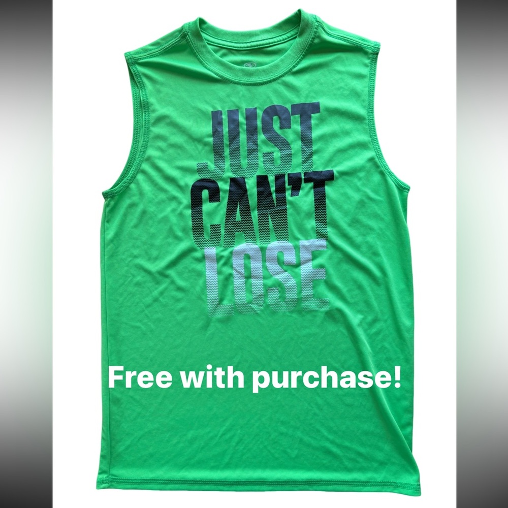 Athletic Works Graphic Poly Muscle Tank Top Green Size L Perfor Active T- shirt